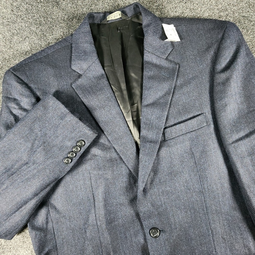 NWT Jos. A. Bank Executive Collection 100% Wool Blazer Mens 42L Navy Herringbone - Picture 6 of 15